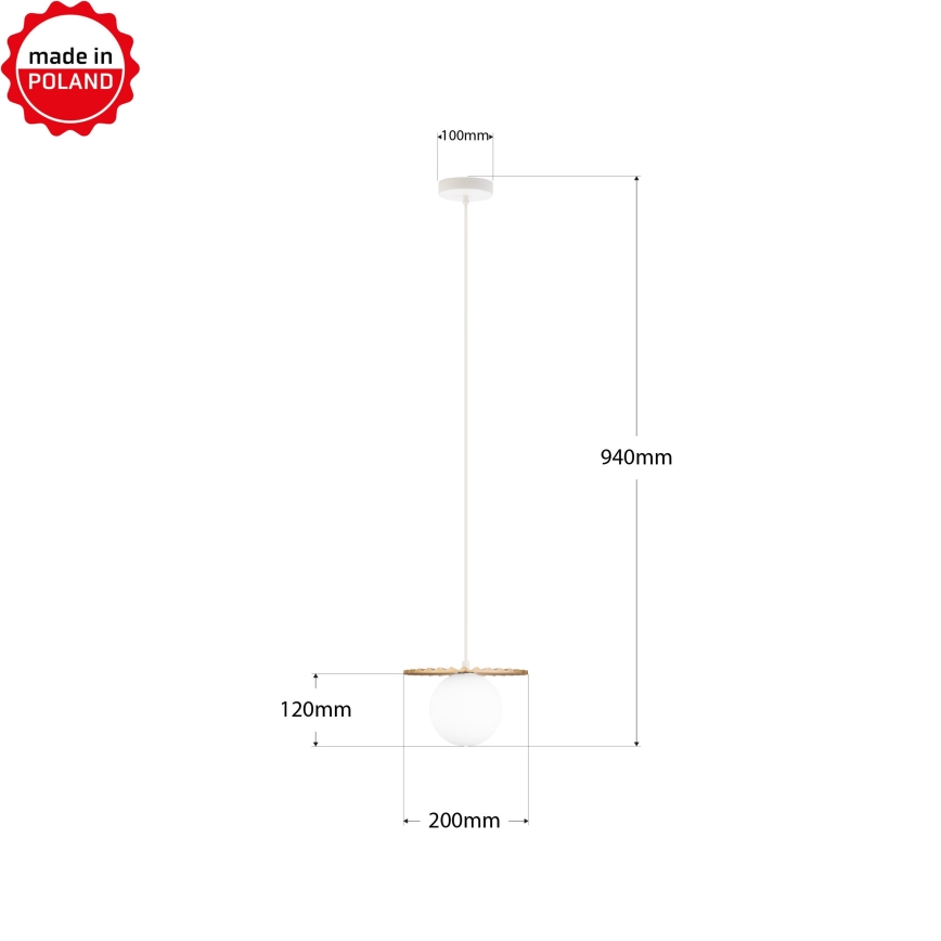 SUNPLISS kábeles csillár 1xG9/10W/230V átmérő 20 cm arany/krémszínű