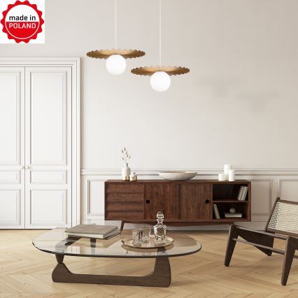 SUNPLISS kábeles függőlámpa 1xG9/10W/230V Ø 35 cm arany/krém