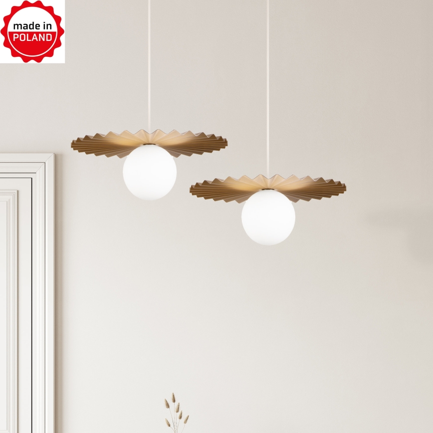 SUNPLISS kábeles függőlámpa 1xG9/10W/230V Ø 35 cm arany/krém