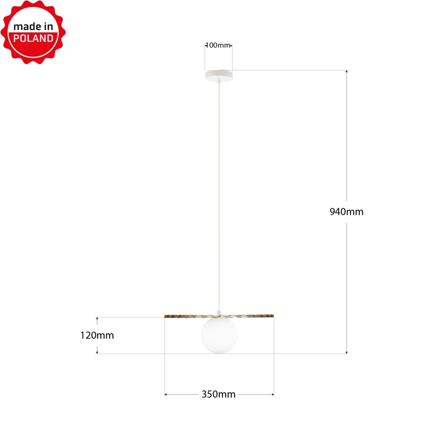 SUNPLISS kábeles függőlámpa 1xG9/10W/230V Ø 35 cm arany/krém
