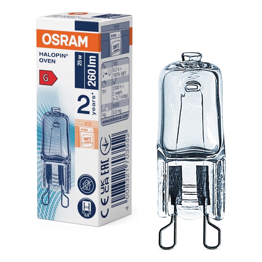 Sütőizzó HALOPIN G9/25W/230V 2700K - Osram