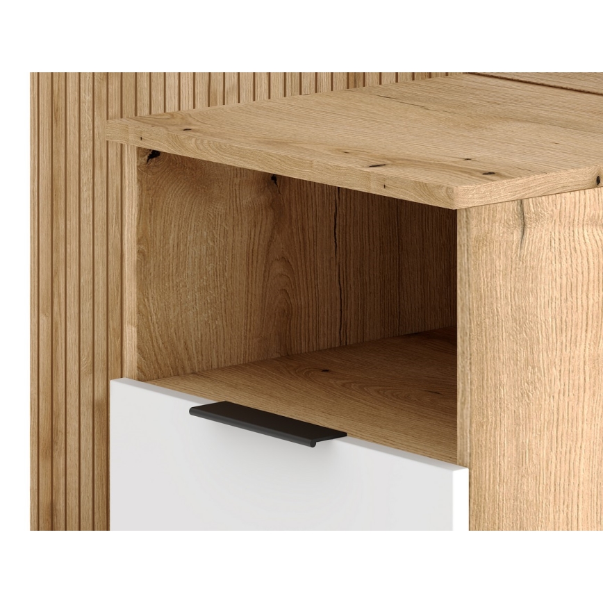 SVEN előszobafal tükörrel, barna/fehér