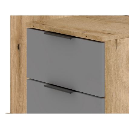 SVEN tükörrel ellátott előszobafal, barna/grafit