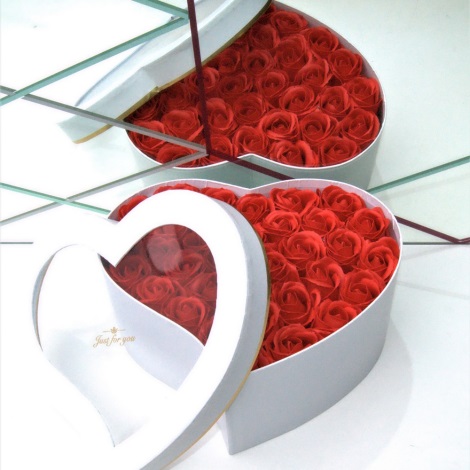 Szappanhab rózsa SZÍV RED - M méret (33 darab)