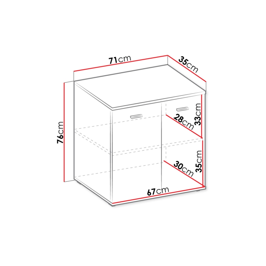 Szekrény MIKE 76x71 cm fehér