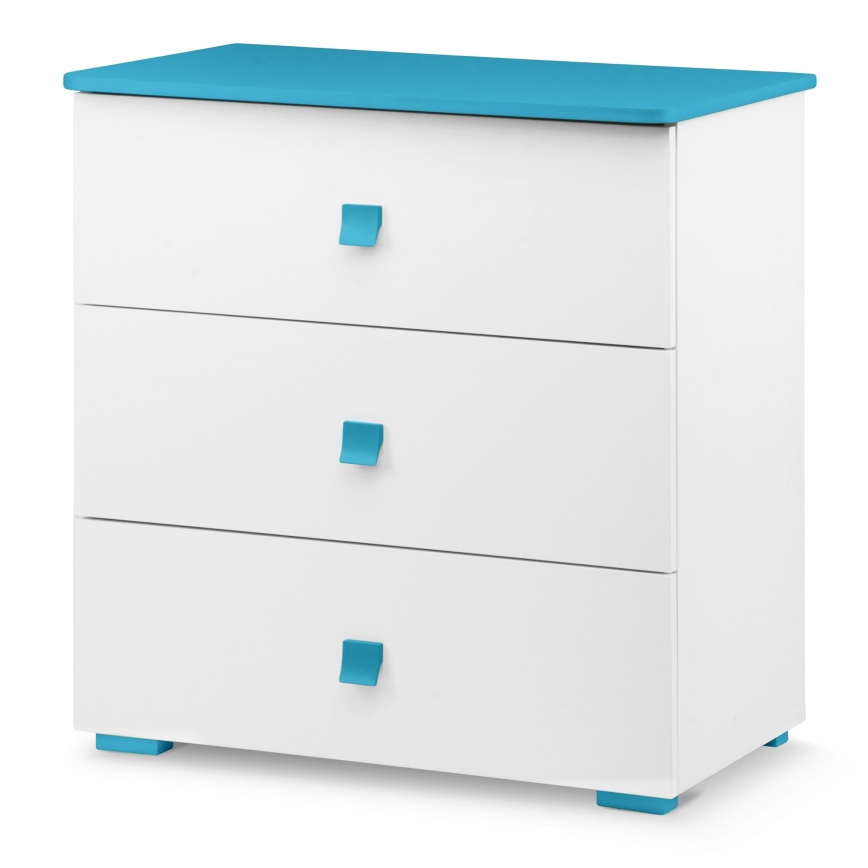 Szekrény PABIS 87x83 cm fehér/kék