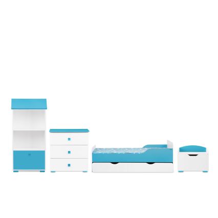 Szekrény PABIS 87x83 cm fehér/kék