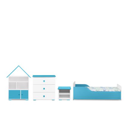 Szekrény PABIS 87x83 cm fehér/kék