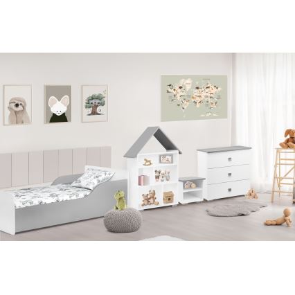 Szekrény PABIS 87x83 cm fehér/szürke