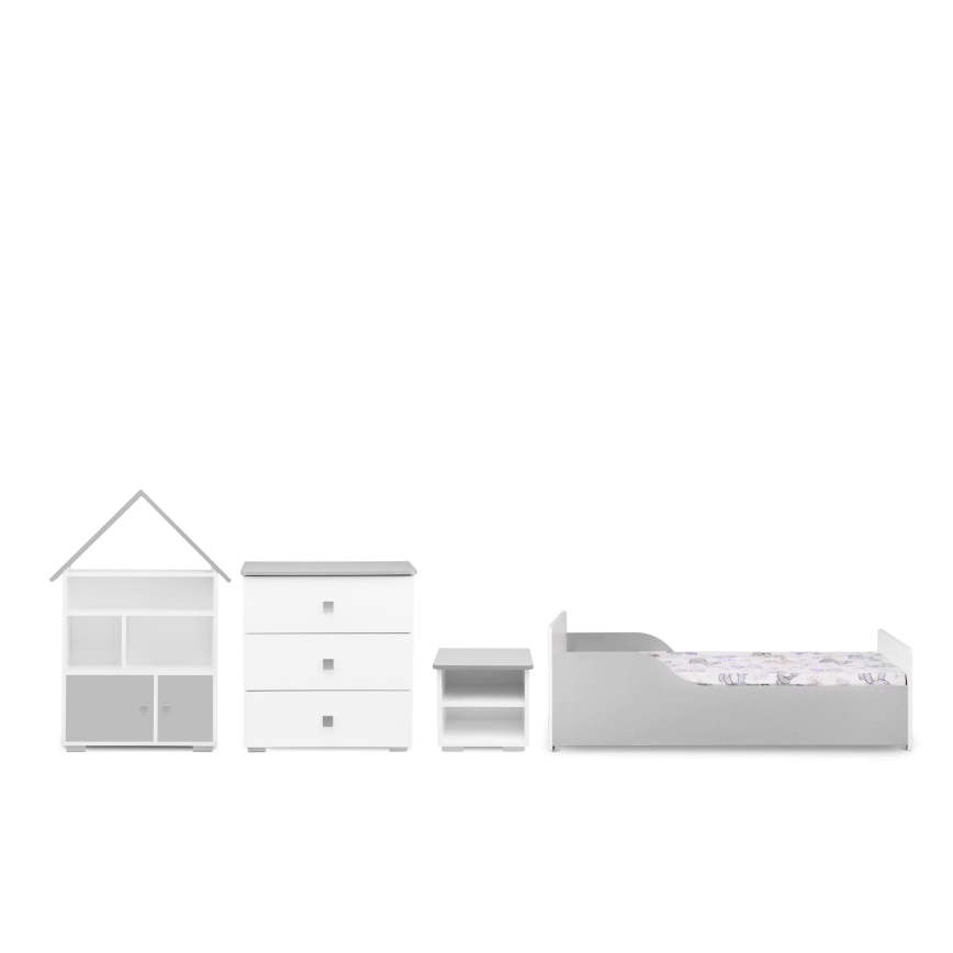 Szekrény PABIS 87x83 cm fehér/szürke