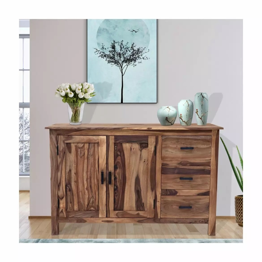 Szekrény RAMI 90x140 cm tömör fa/rózsafa