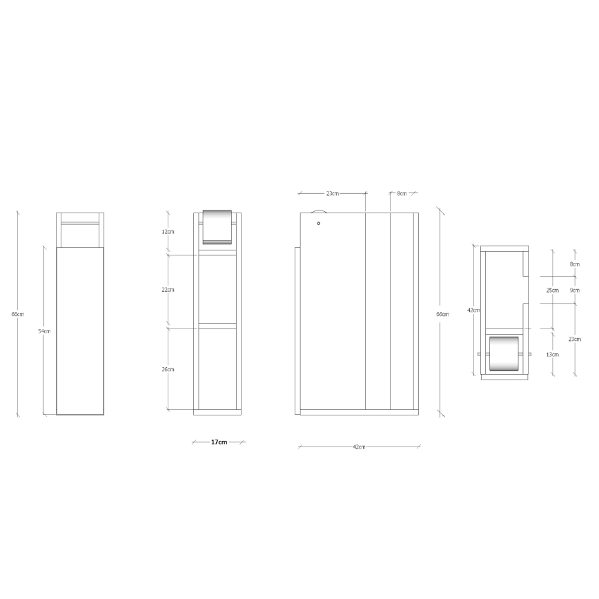 Szekrény WC-papír tartóval PAPER 66x42 cm fehér