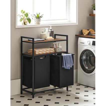 Szennyeskosár REX barna/fekete