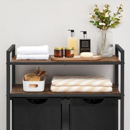 Szennyeskosár REX barna/fekete