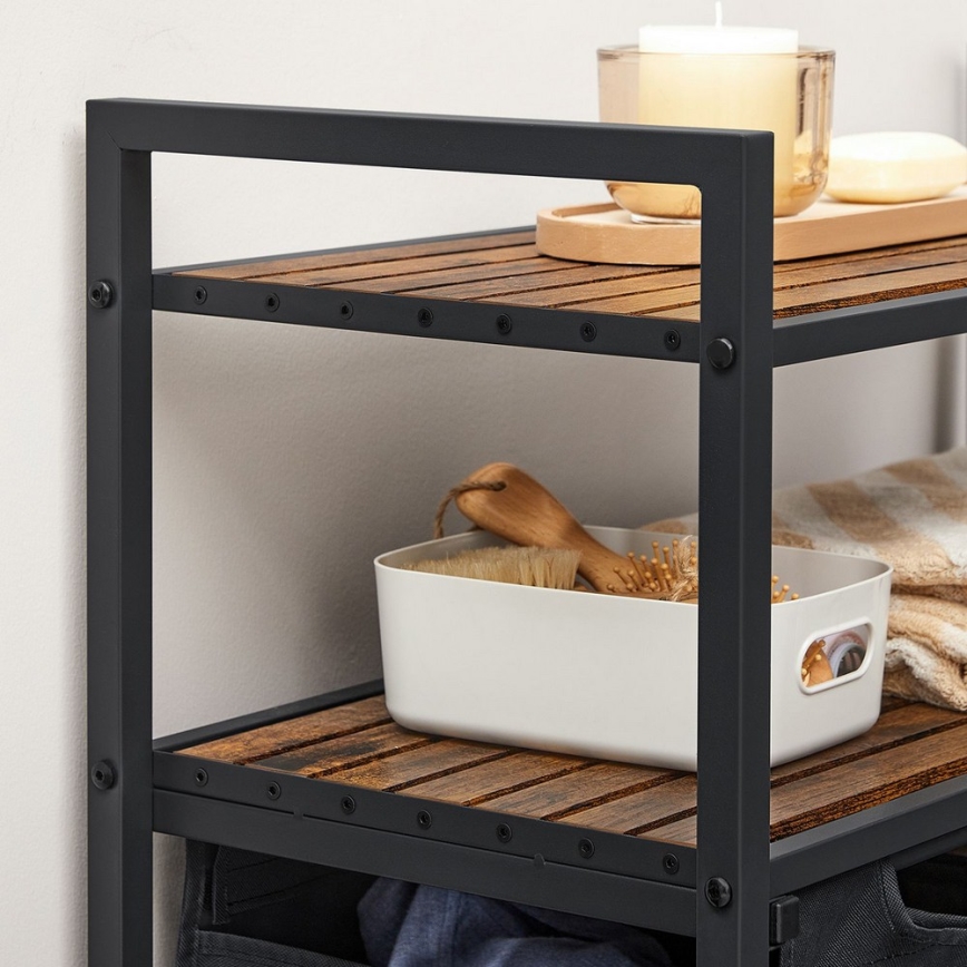 Szennyeskosár REX barna/fekete