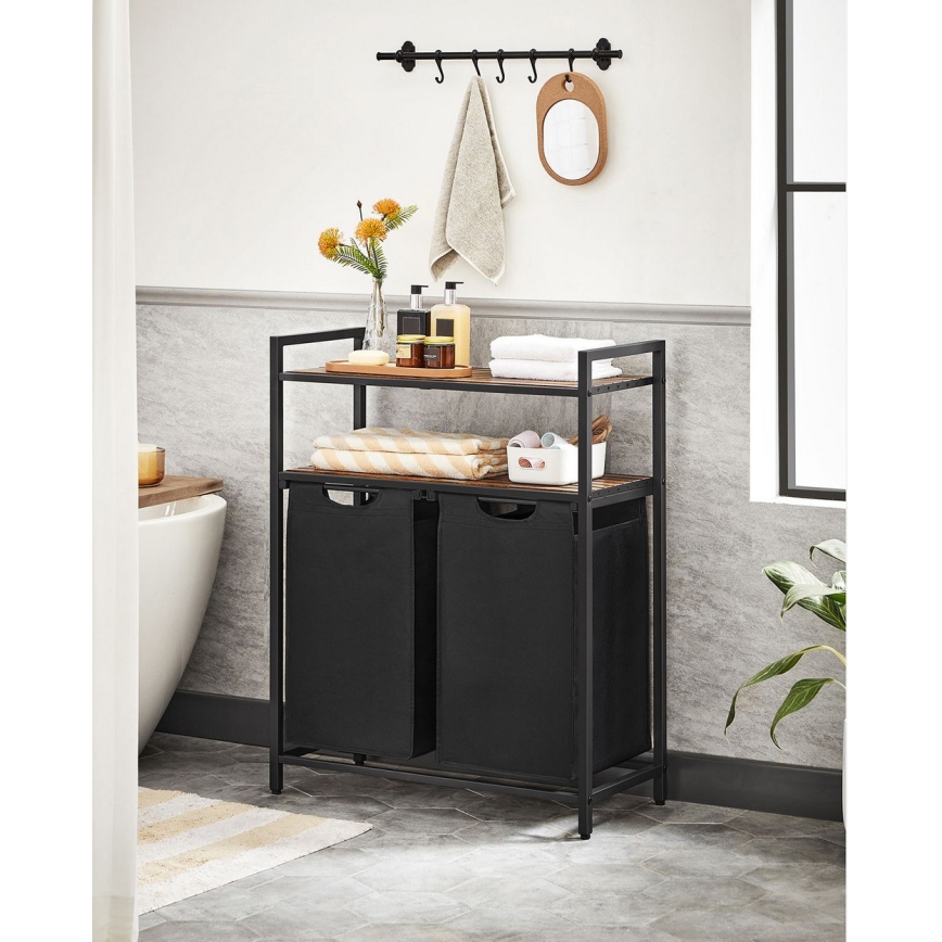 Szennyeskosár REX barna/fekete