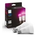 SZET 2x Philips Hue White and Color Ambiance A60 E27/6,5W/230V 2000-6500K LED dimmelhető izzó