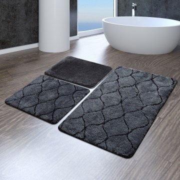 SZET 3x INFINITY fürdőszobai szőnyeg 60/60/100 cm antracit