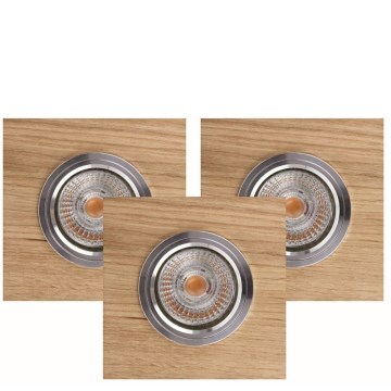 SZET 3x LED beépíthető lámpa VITAR 1xGU10/5W/230V CRI 90 tölgy