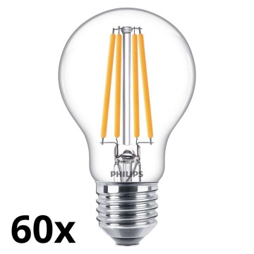 SZET 60x LED Izzó VINTAGE Philips A60 E27/10,5W/230V 2700K