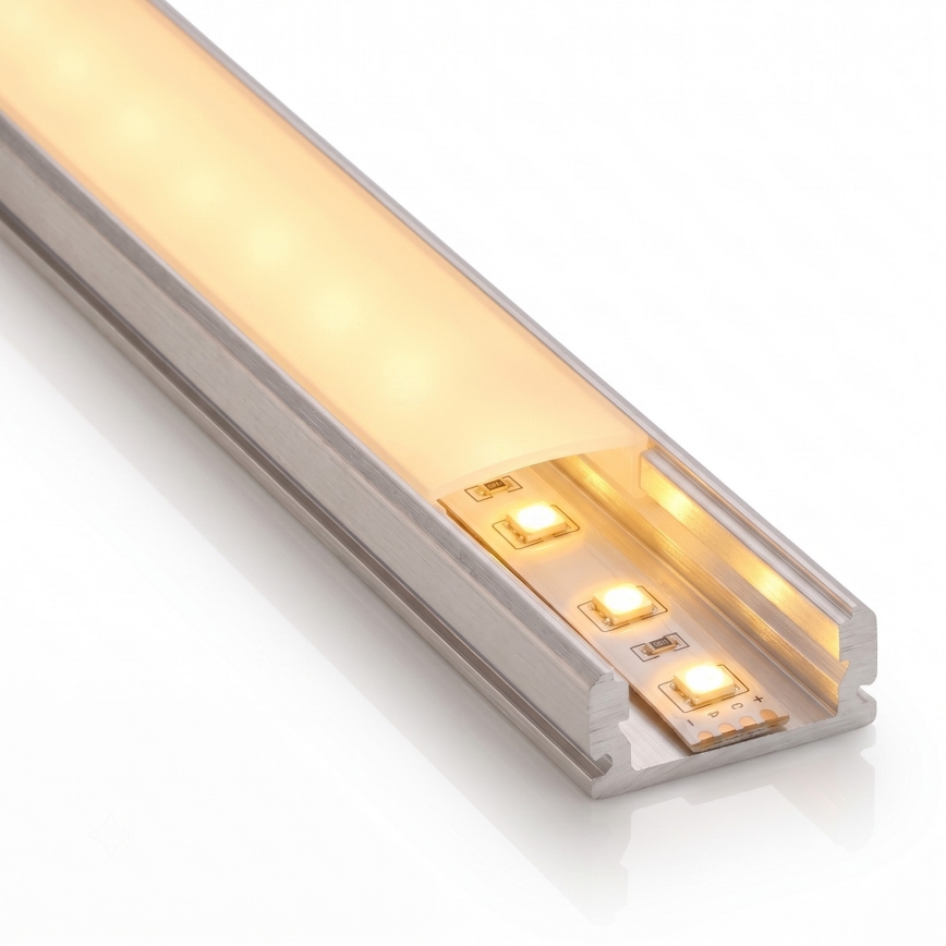 SZETT 1x LED szalag mozgásérzékelővel FLEX LED/3,6W/4xAA 2 m + 2x beépített profil 1 m ezüst/fehér