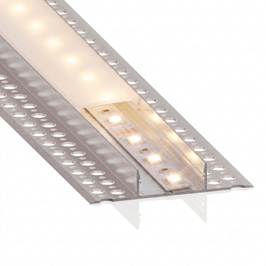 SZETT 1x mozgásérzékelős FLEX LED szalag, 3,6 W/4xAA, 2 m + 2x beépíthető profil 1 m, ezüst/fehér