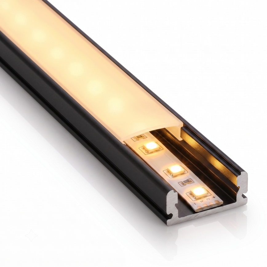 SZETT 1x LED-szalag MYLIVING LIGHTSTRIP LED/22W/230V 5 m + 5x beépíthető profil 1 m fekete/fehér