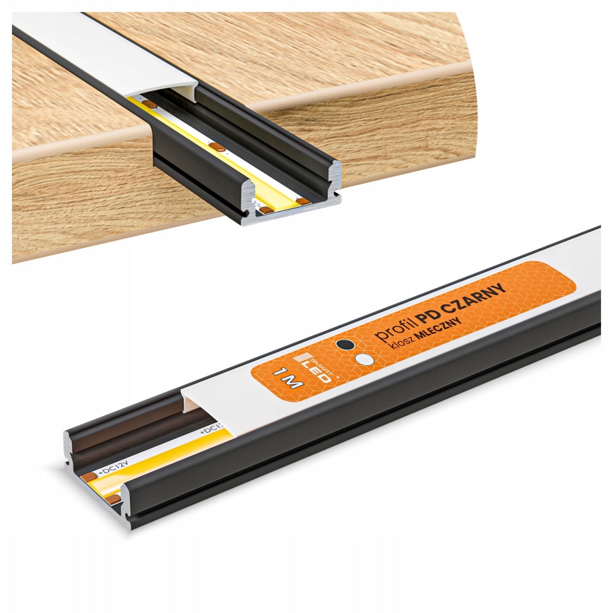 SZETT 1x LED-szalag MYLIVING LIGHTSTRIP LED/22W/230V 5 m + 5x beépíthető profil 1 m fekete/fehér