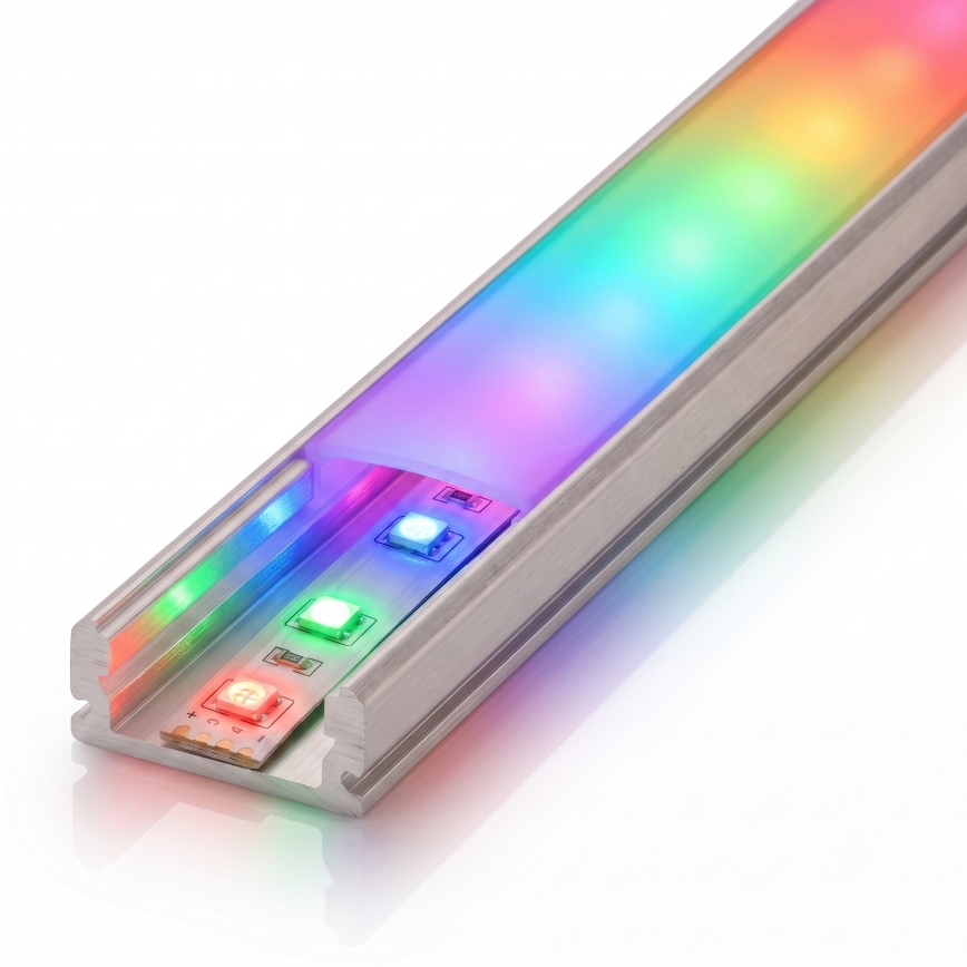 SZETT 1x LED RGBW dimmelhető szalag DIGITAL LED/9,6W/230V 3 m + 3x beépíthető profil 1 m ezüst/fehér + távirányító