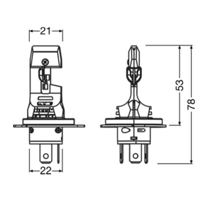 SZETT 2 db LED autóizzó NIGHT BREAKER SPEED H4 P43T/14W/12V 6000K - Osram