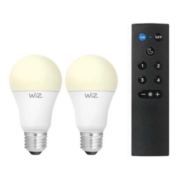 SZETT 2x dimmelhető LED izzó A60 E27/9W/230V 2700K Wi-Fi + távirányító - WiZ