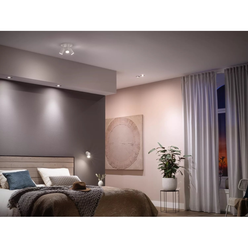 2 db-os Philips Hue WHITE AMBIANCE GU10 dimmelhető LED izzó 4,2W/230V 2200-6500K + fényerőszabályzó