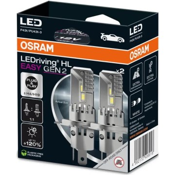 SZETT 2x LED Autóizzó LEDriving H4/H19 P43t/PU43T-3/25W/12V 6500K - Osram