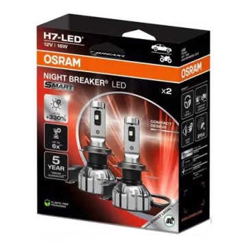 SZETT 2x LED Autóizzó NIGHT BREAKER H7 PX26d/16W/12V 6000K - Osram