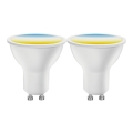 SZETT 2x LED dimmelhető izzó MESH Smart GU10/6,5W/230V 2700-6500K + távirányító - Aigostar