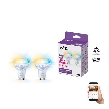 SZETT 2x LED Dimmelhető izzó mozgásérzékelővel PAR16 GU10/4,7W/230V 2700-6500K CRI 90 Wi-Fi - WiZ