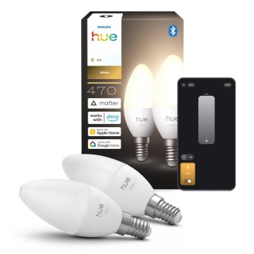 SZETT 2x LED dimmelhető izzó Philips Hue WHITE B39 E14/3,9W/230V 2700K
