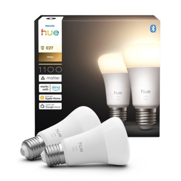SZETT 2x LED dimmelhető izzó Philips Hue WHITE E27/9,5W/230V 2700K
