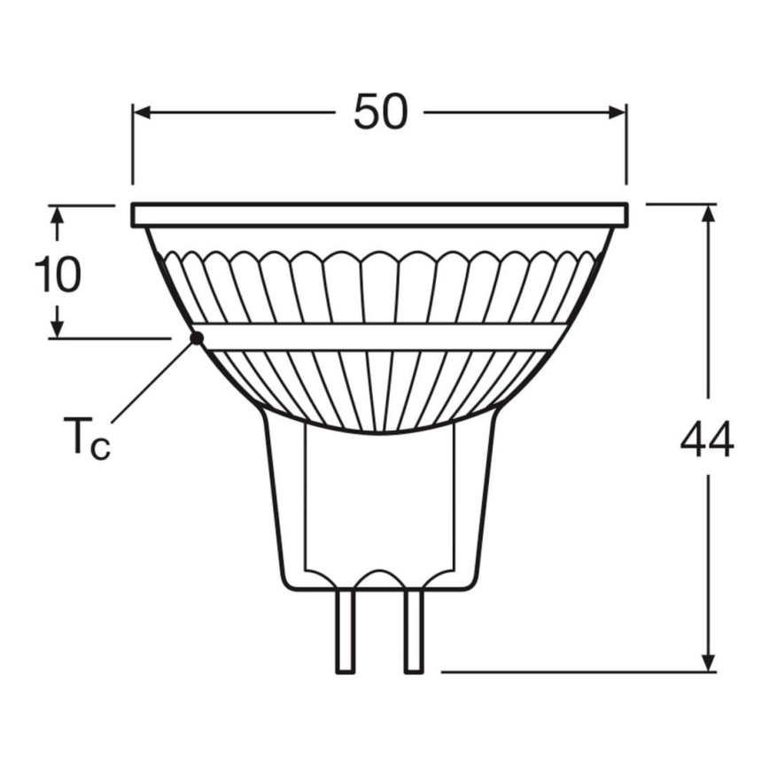 2 darabos szett LED dimmelhető MR16 reflektorizzó GU5,3/5W/12V 2700K 36° CRI 90 - Osram