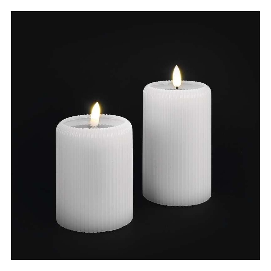 SZETT 2x LED gyertya LED/4xAA + távirányító
