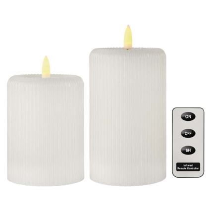 SZETT 2x LED gyertya LED/4xAA + távirányító