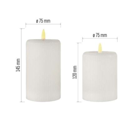 SZETT 2x LED gyertya LED/4xAA + távirányító