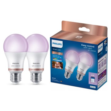 SZETT 2x LED RGB dimmelhető Philips SMART A60 izzó E27/12,5W/230V 2200-6500K