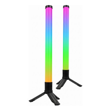 SZETT 2x LED RGBIC dimmelhető asztali lámpa LED/5W/5V fekete + távirányító