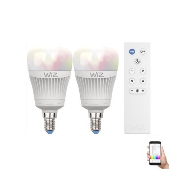 SZETT 2x LED RGBW Dimmelhető izzó E27/11,5W/230V Wi-Fi + távirányító - WiZ