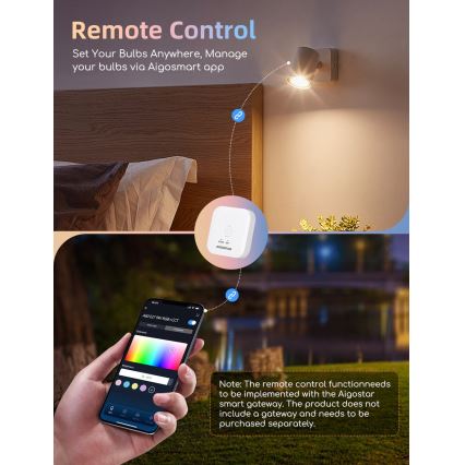 2 darabos LED RGBW dimmelhető izzó szett MESH GU10/6,5W/230V 2700-6500K Wi-Fi - Aigostar