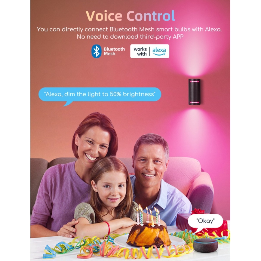 2 darabos LED RGBW dimmelhető izzó szett MESH GU10/6,5W/230V 2700-6500K Wi-Fi - Aigostar