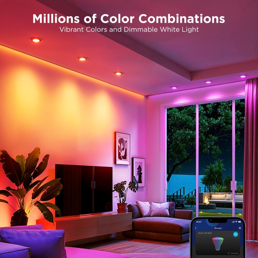 SZETT 2x LED RGBWW Dimmelhető izzó MATTER GU10/4,8W/230V 2700-6500K Wi-Fi - Govee