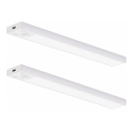 SZETT 2x LED újratölthető bútorvilágítás mozgás- és alkonyatérzékelővel VIRO LED/1,2W/3,7V 800 mAh 3000/4000/6500K 30 cm fehér