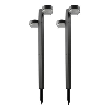SZETT 2x napelemes LED lámpa 2xLED/1W/3,7V 1200 mAh 55 cm IP65 fekete